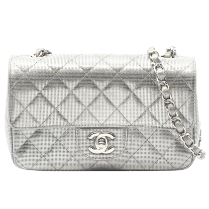 Chanel Mini Matelasse 20 Bag Vintage Leather Silver