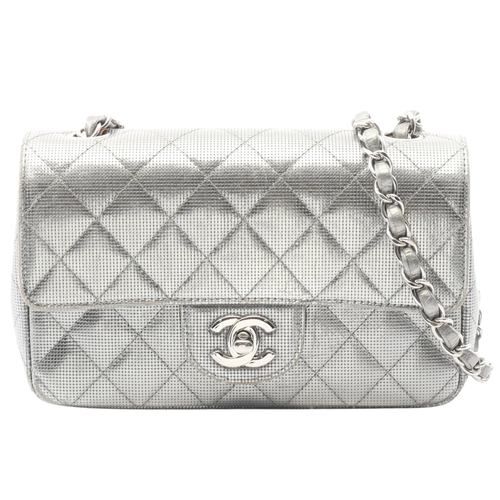 Chanel Mini Matelasse 20 Bag Vintage Leather Silver