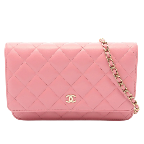 Chanel Wallet On Chain Vintage Bag Caviar Pink Gold Hardware