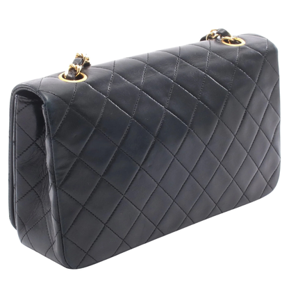 Chanel Full Flap Bag Vintage Lambskin Black Gold Hardware