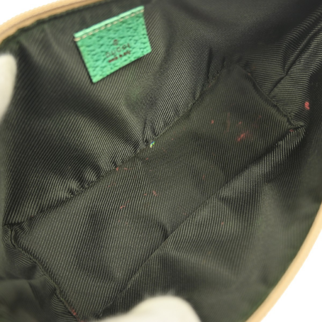 Gucci Boat Pochette Vintage Bag Beige Green