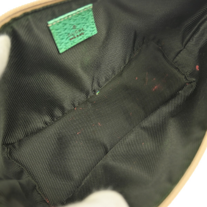 Gucci Boat Pochette Vintage Bag Beige Green