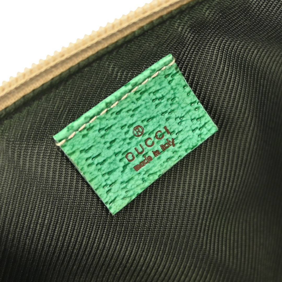 Gucci Boat Pochette Vintage Bag Beige Green