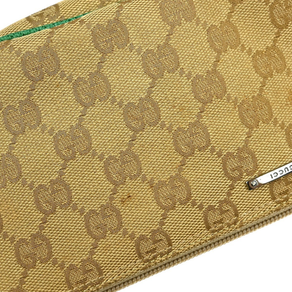 Gucci Boat Pochette Vintage Bag Beige Green