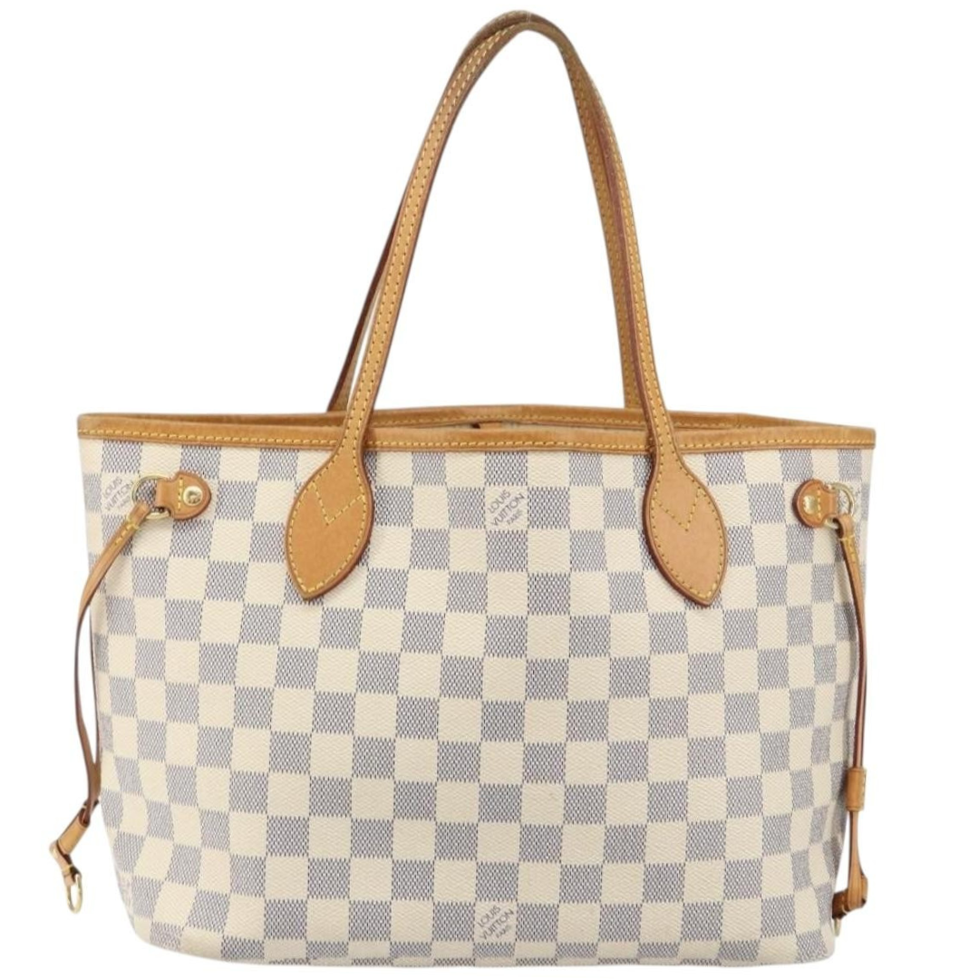 Louis Vuitton Neverfull PM Tote Vintage Bag Damier Beige