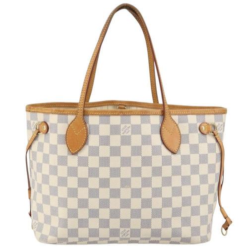 Louis Vuitton Neverfull PM Tote Vintage Bag Damier Beige