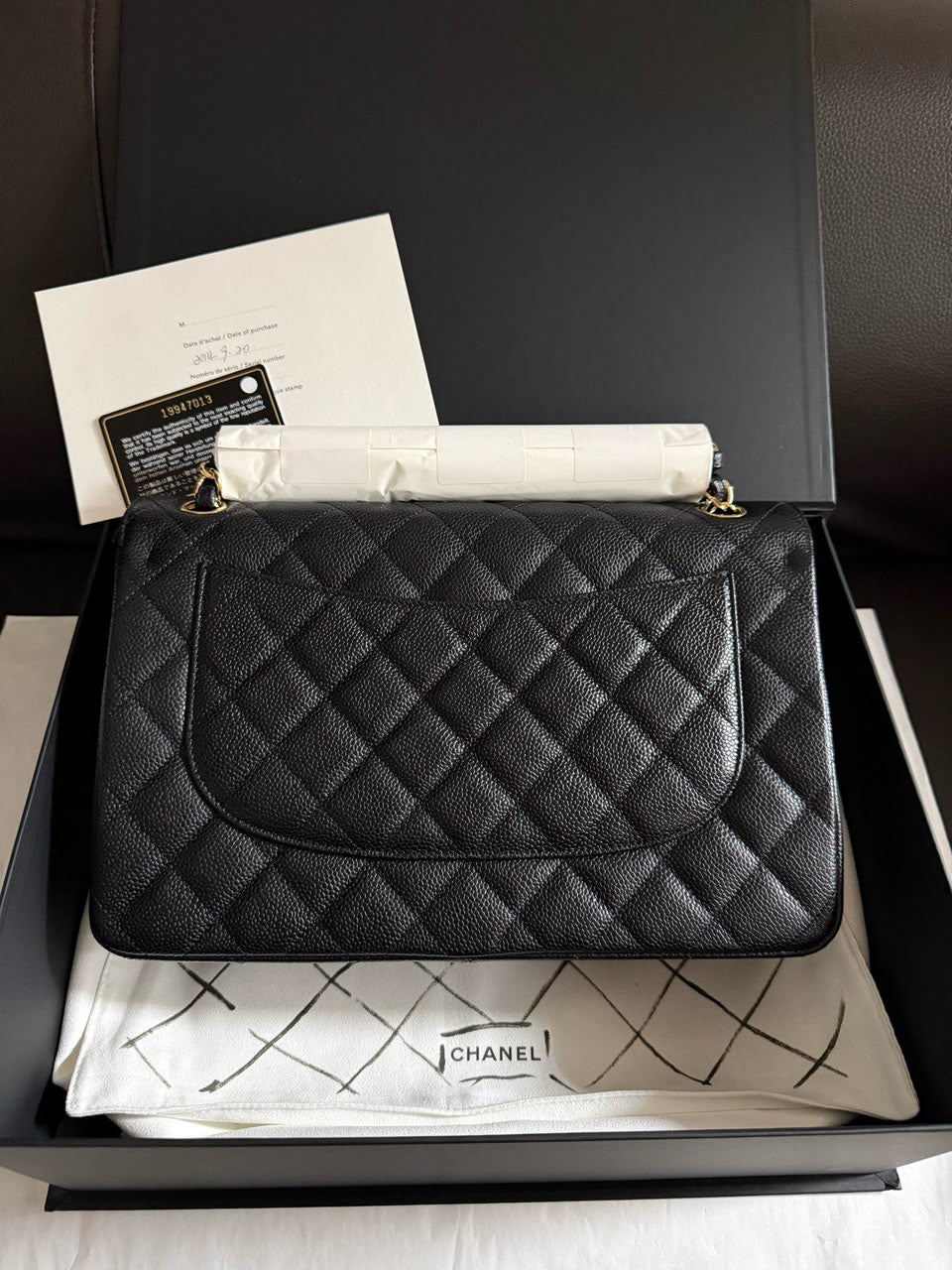 CHANEL Classic Flap Jumbo in Black Caviar GHW - series 19 Pre-Order