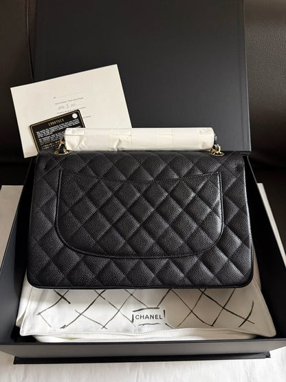 CHANEL Classic Flap Jumbo in Black Caviar GHW - series 19 Pre-Order