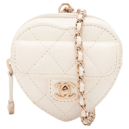 Chanel CC in Love Clutch Vintage Bag White