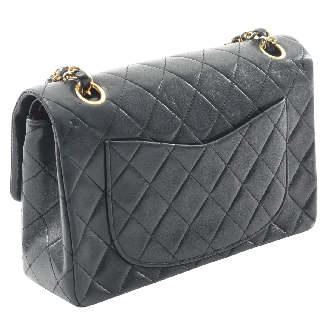 Chanel Classic Flap Bag vintage Small Lambskin Black Gold Hardware