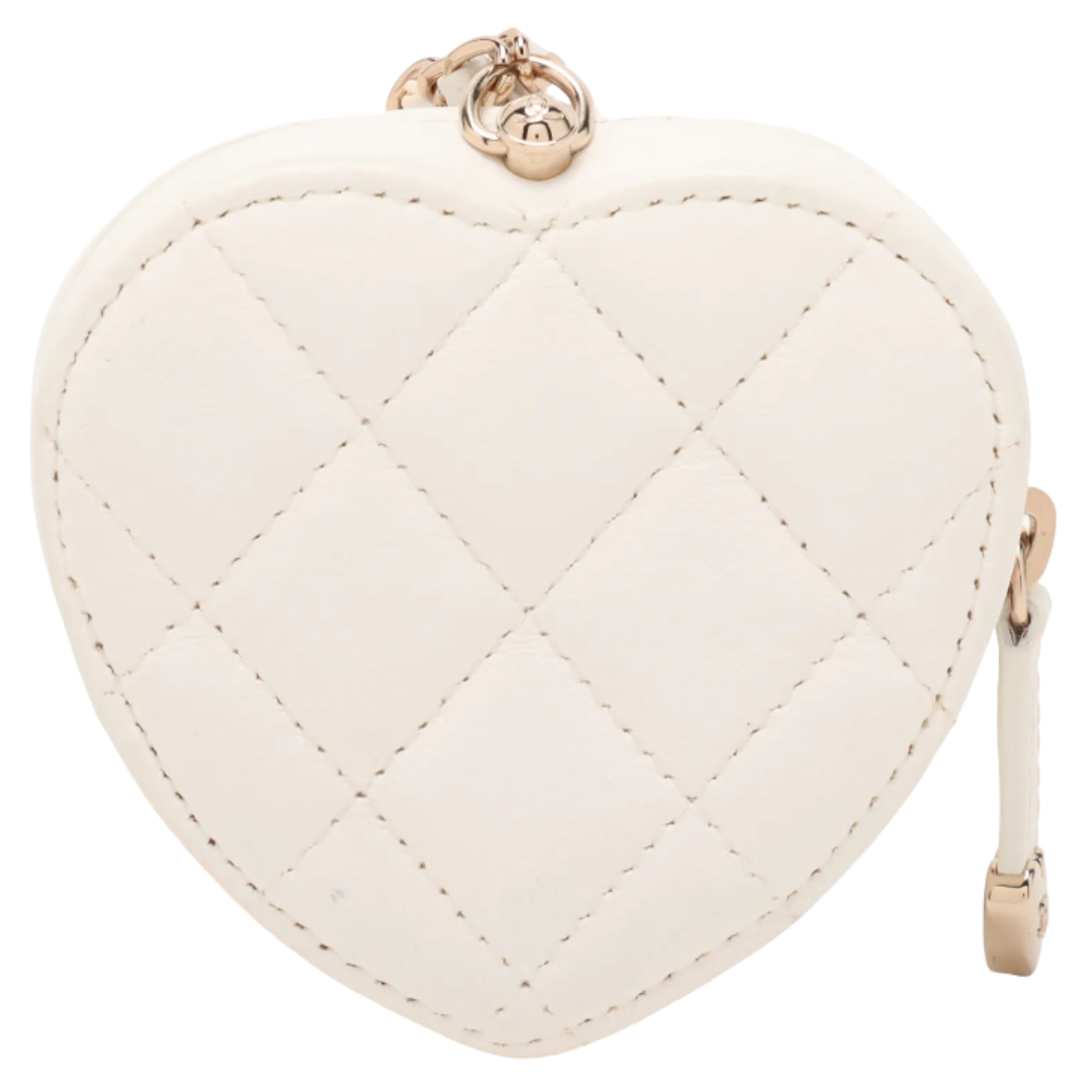 Chanel CC in Love Clutch Vintage Bag White