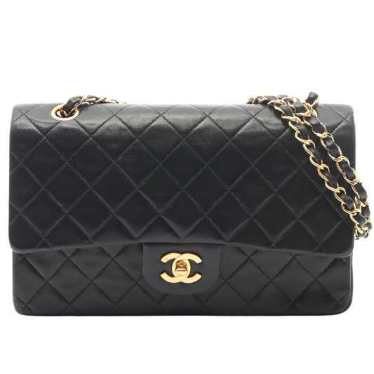 Chanel Classic Flap Bag Vintage Medium Lambskin Black