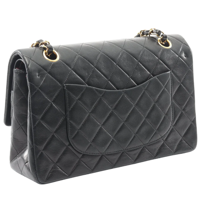 Chanel Classic Flap Bag Vintage Medium Lambskin Black