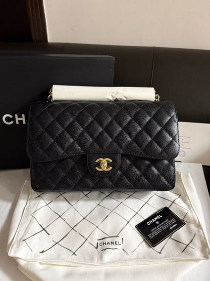 CHANEL Classic Flap Jumbo in Black Caviar GHW - series 19 Pre-Order