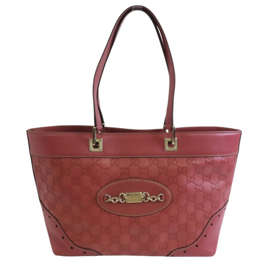 Gucci GG Tote Bag Leather Pink