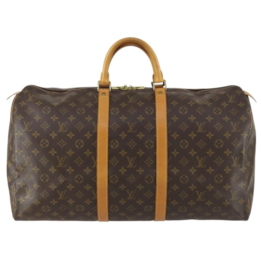 Louis Vuitton Keepall Vintage Travel Bag 55 Brown