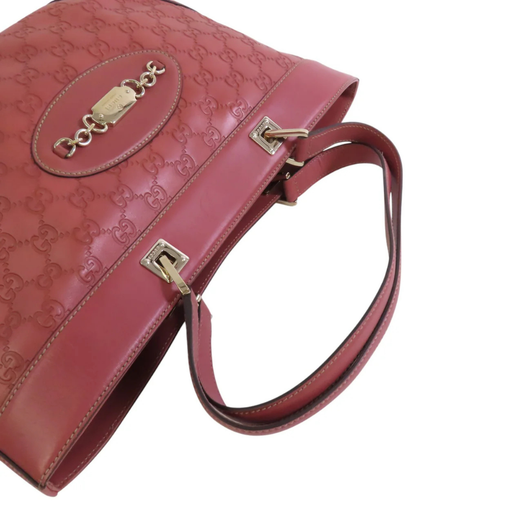 Gucci GG Tote Bag Leather Pink