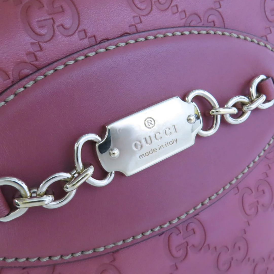 Gucci GG Tote Bag Leather Pink