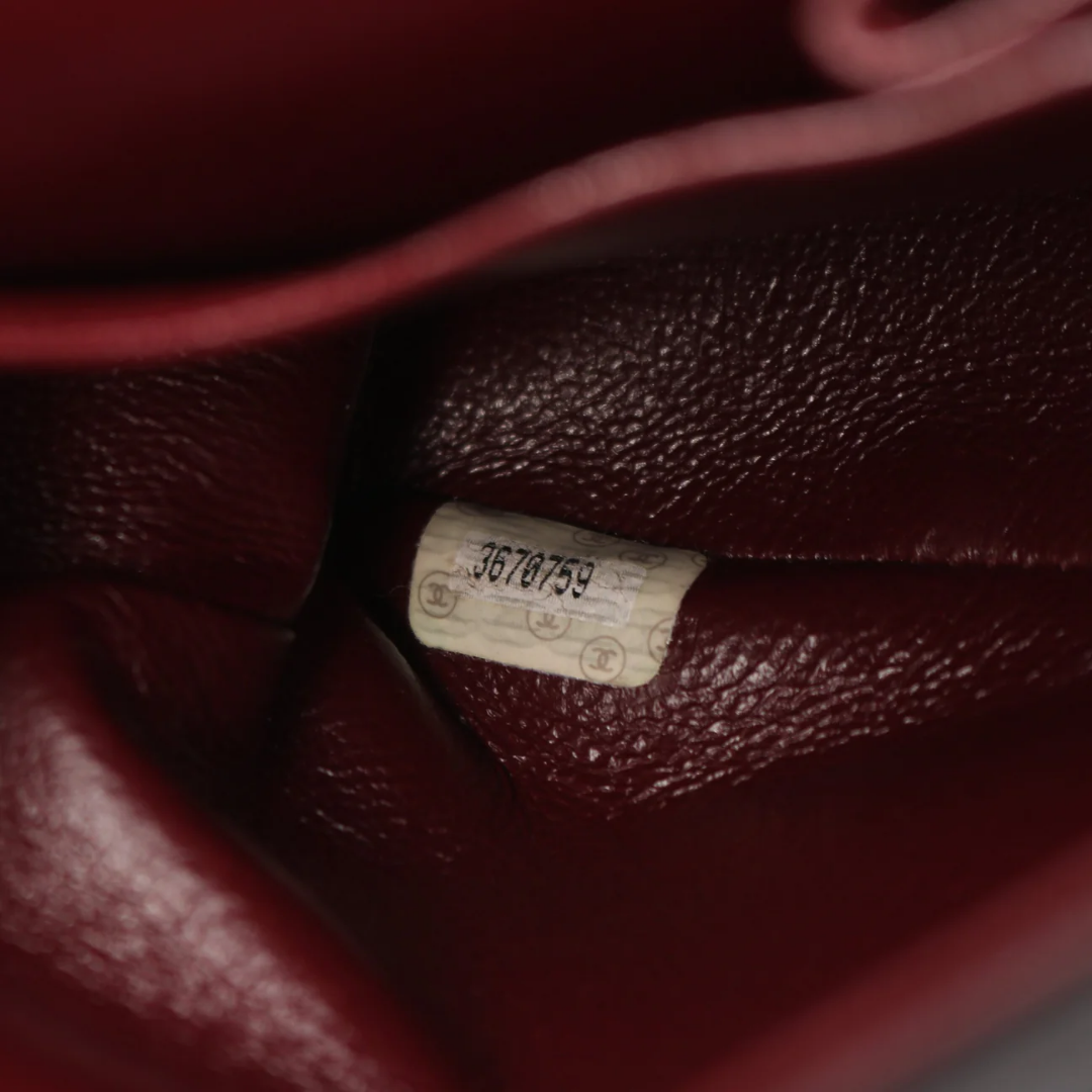 Chanel Classic Flap Bag Vintage Medium Lambskin Black Gold Hardware