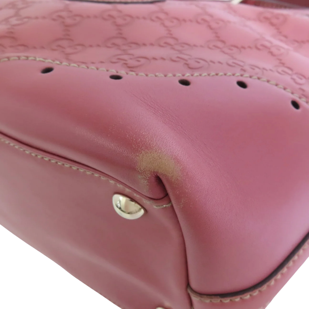 Gucci GG Tote Bag Leather Pink