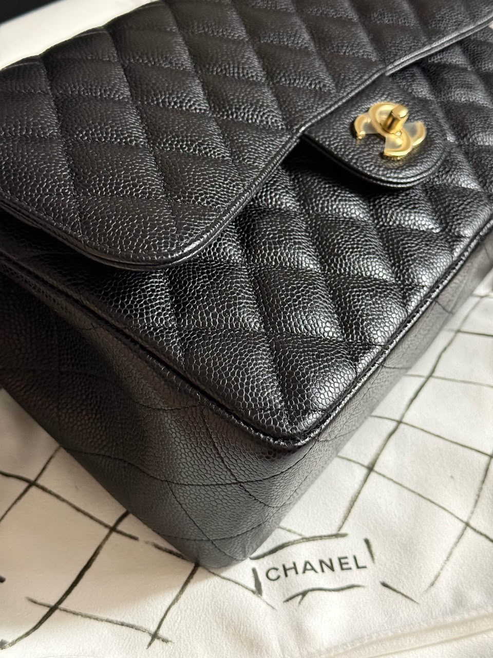 CHANEL Classic Flap Jumbo in Black Caviar GHW - series 19 Pre-Order