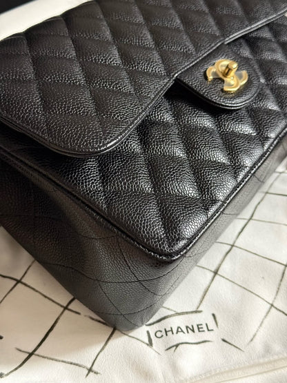 CHANEL Classic Flap Jumbo in Black Caviar GHW - series 19 Pre-Order