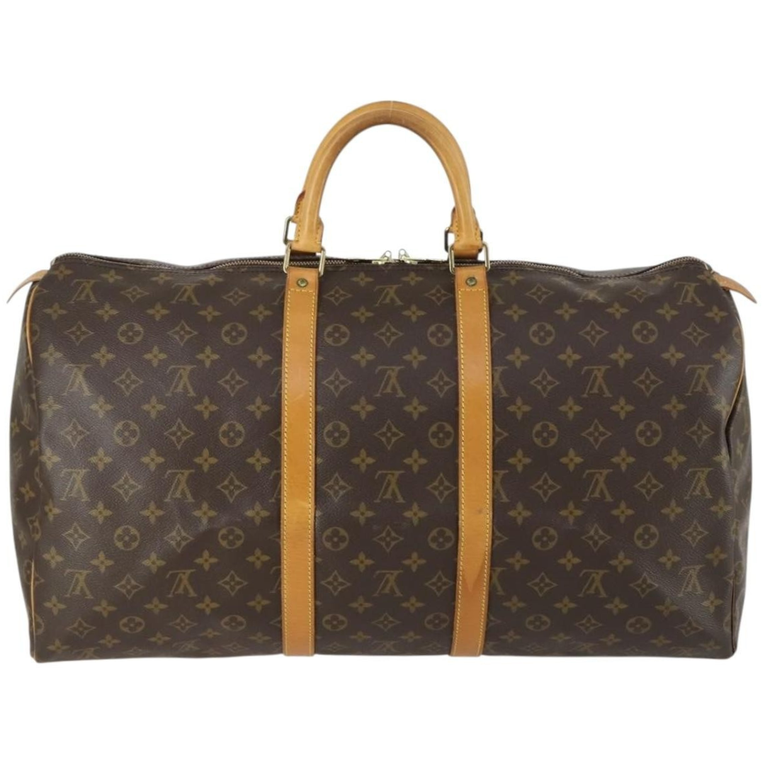 Louis Vuitton Keepall Vintage Travel Bag 55 Brown