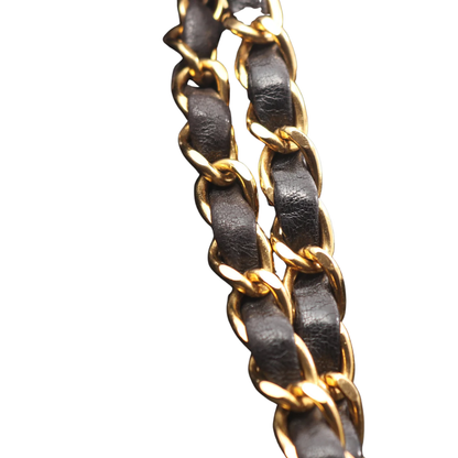 Chanel Classic Flap Bag Vintage Medium Lambskin Black Gold Hardware