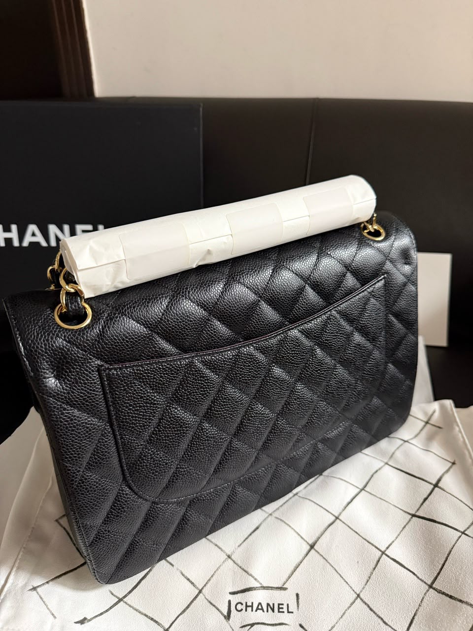 CHANEL Classic Flap Jumbo in Black Caviar GHW - series 19 Pre-Order