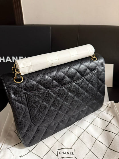 CHANEL Classic Flap Jumbo in Black Caviar GHW - series 19 Pre-Order
