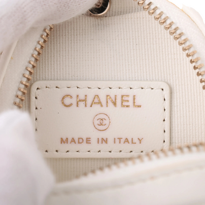 Chanel CC in Love Clutch Vintage Bag White