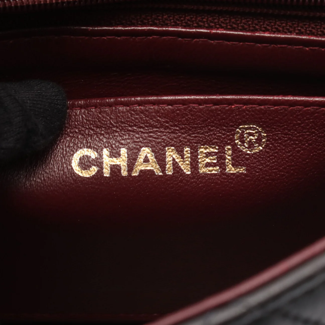 Chanel Shoulder Vintage Bag Mini Lambskin Black Gold Hardware