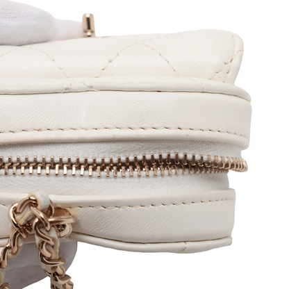 Chanel CC in Love Clutch Vintage Bag White