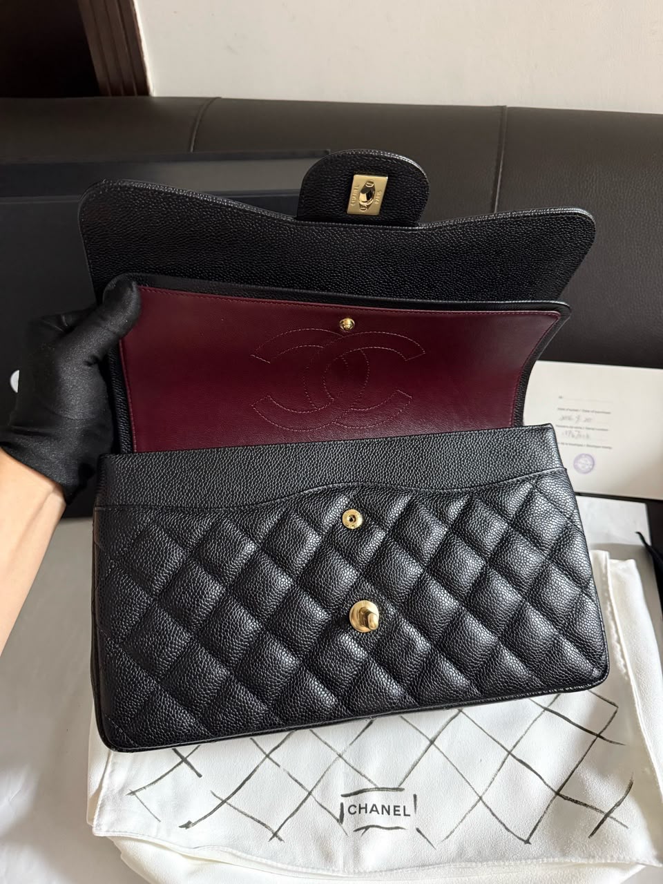 CHANEL Classic Flap Jumbo in Black Caviar GHW - series 19 Pre-Order
