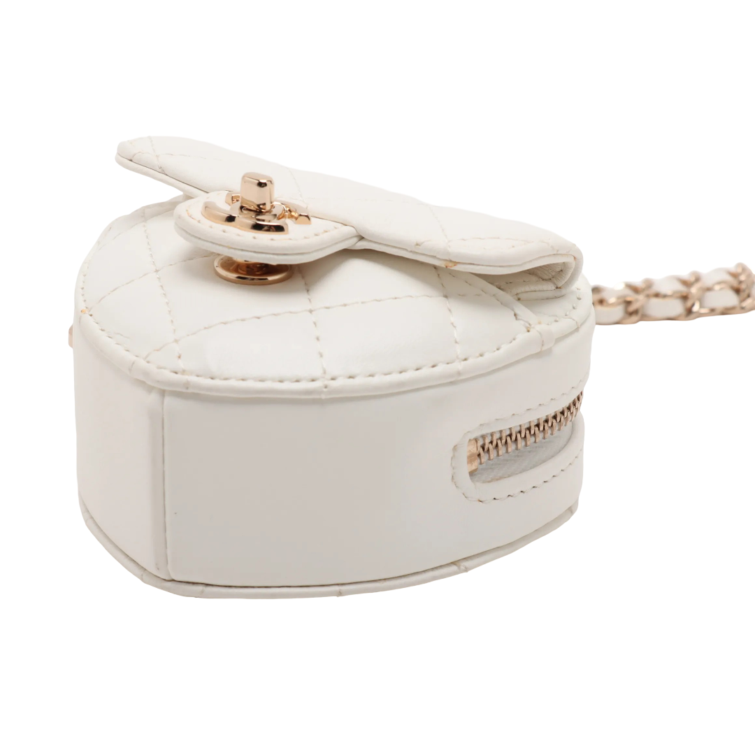 Chanel CC in Love Clutch Vintage Bag White