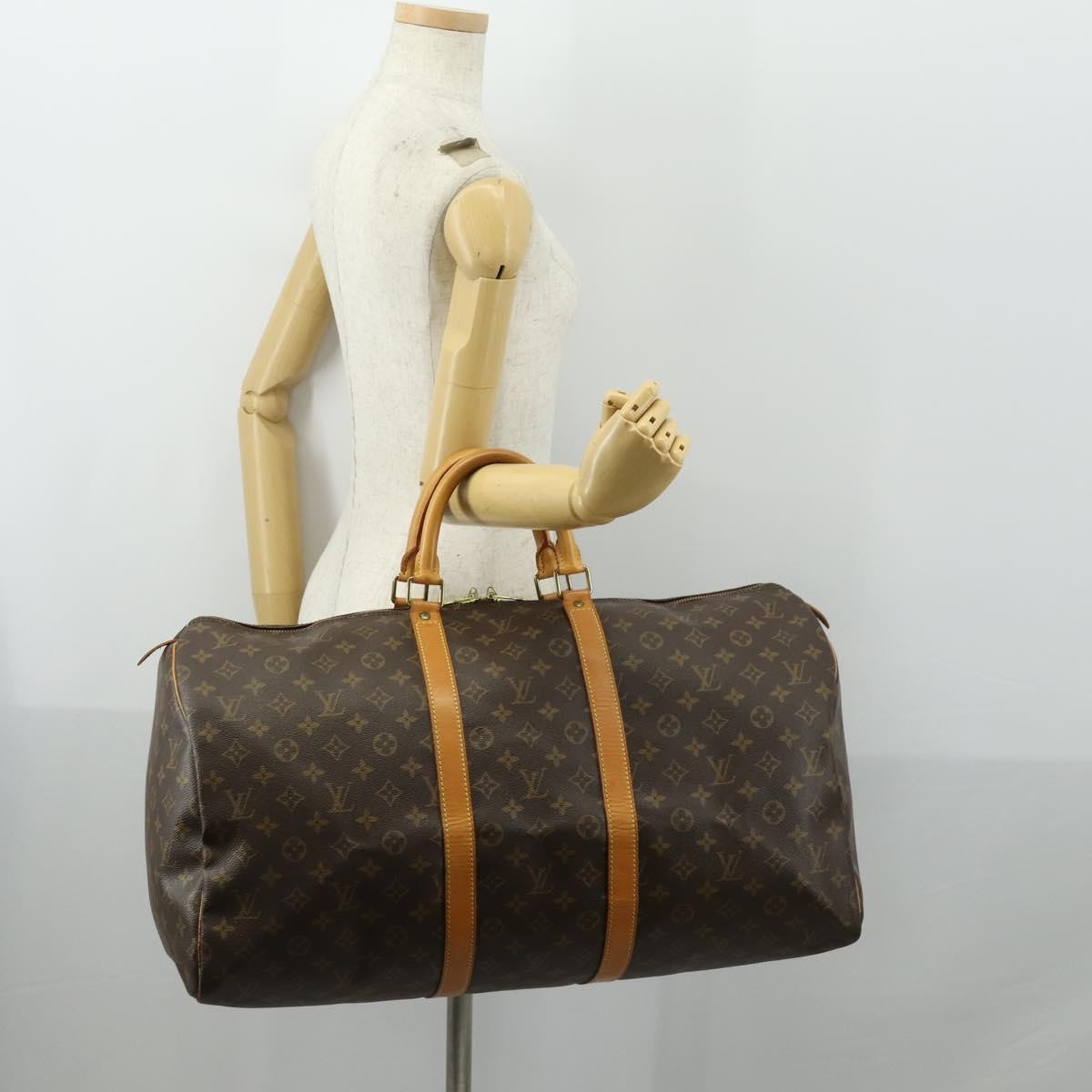 Louis Vuitton Keepall Vintage Travel Bag 55 Brown