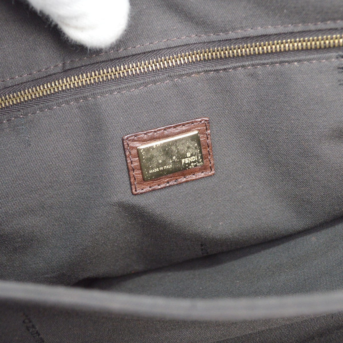 Fendi Zucchino Satchel Vintage Bag Brown