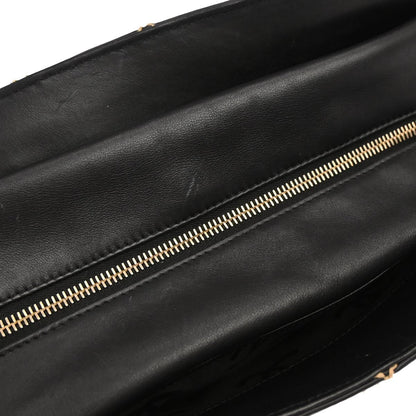 Chanel Surpique Tote Quilted Leather Vintage Bag Black Gold Hardware Medium