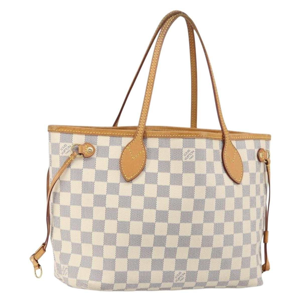 Louis Vuitton Neverfull PM Tote Vintage Bag Damier Beige