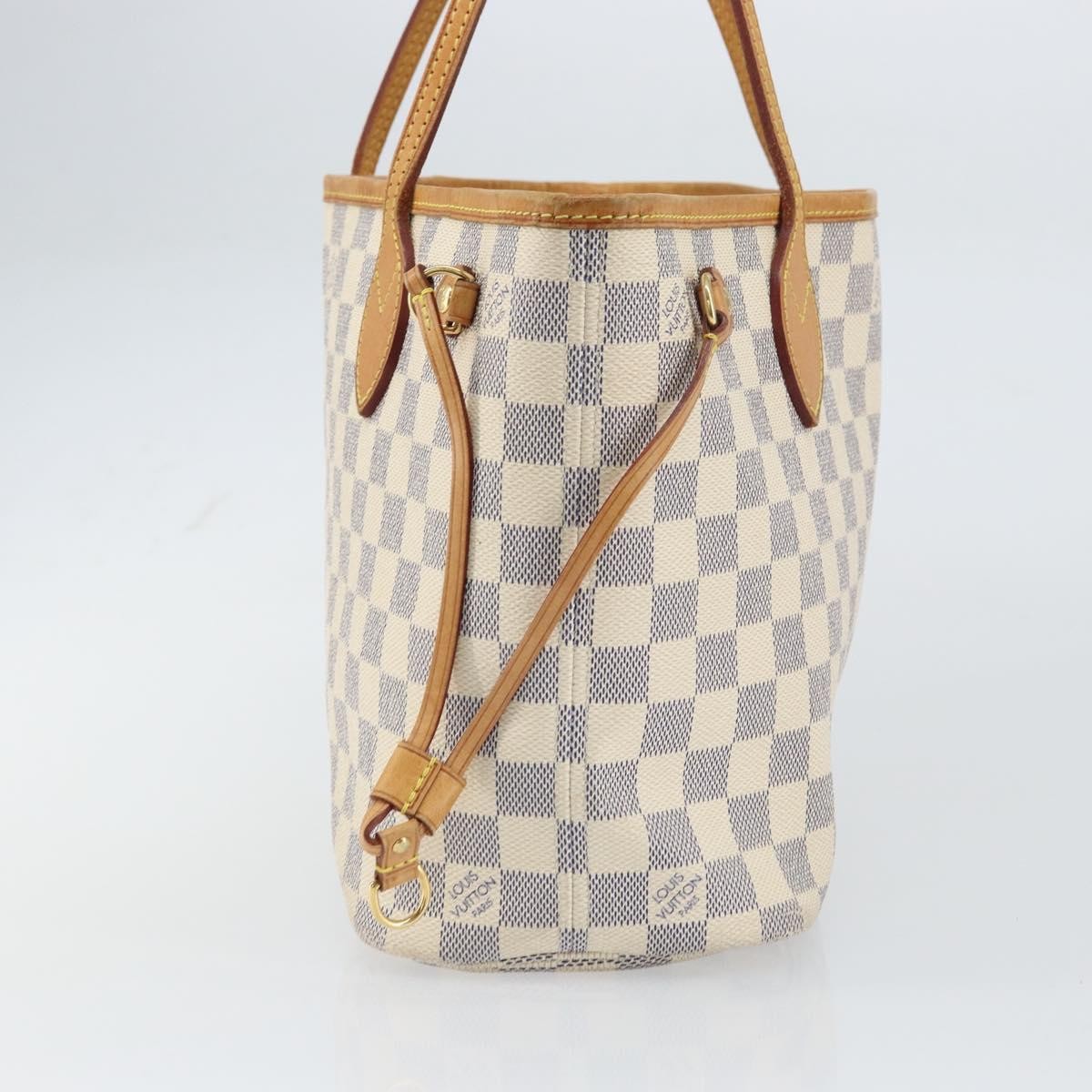 Louis Vuitton Neverfull PM Tote Vintage Bag Damier Beige