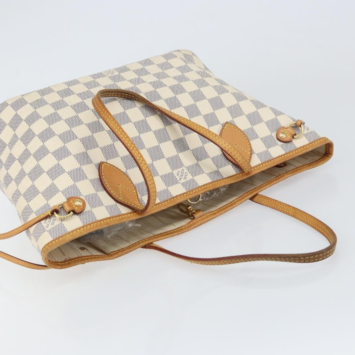Louis Vuitton Neverfull PM Tote Vintage Bag Damier Beige