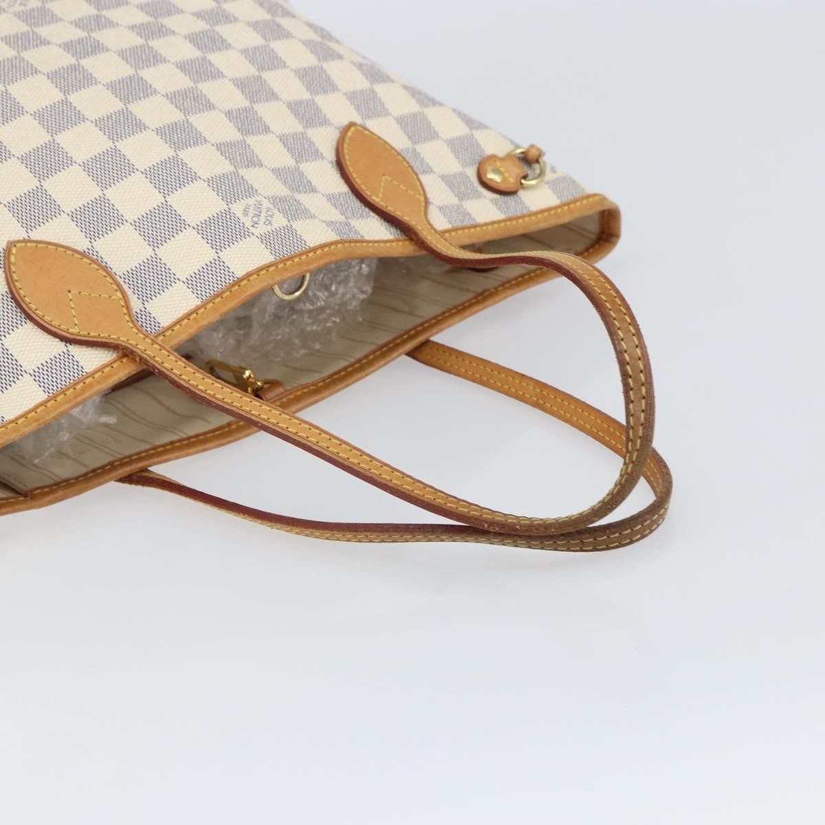 Louis Vuitton Neverfull PM Tote Vintage Bag Damier Beige