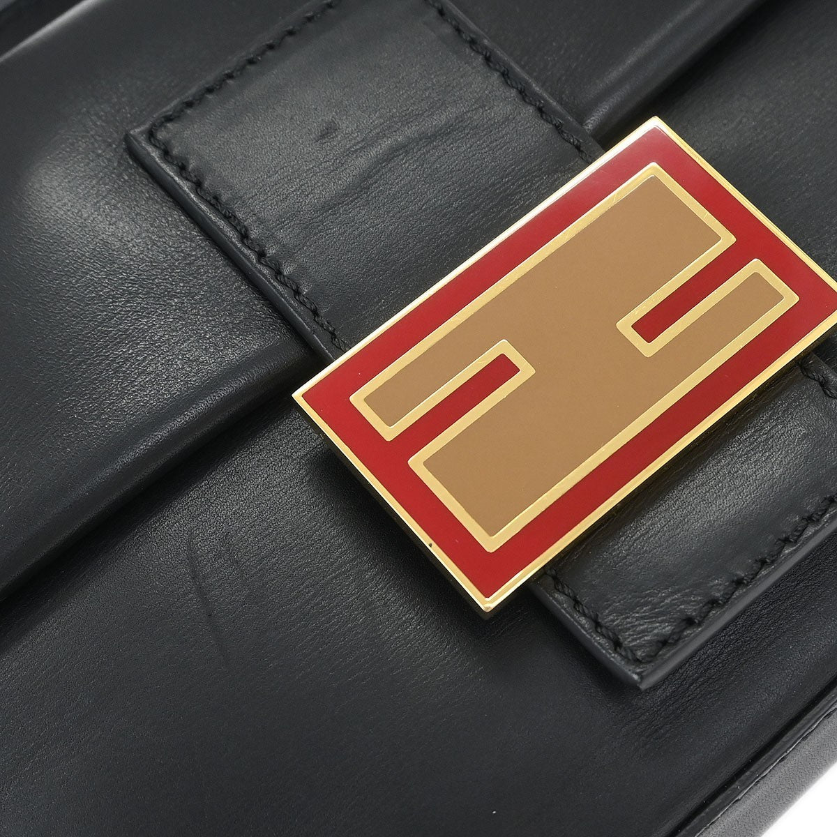 Fendi Baguette Leather Vintage Bag Micro Black