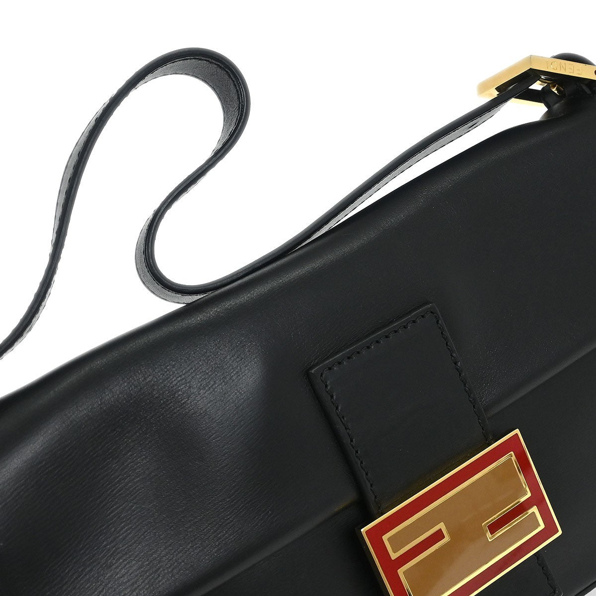 Fendi Baguette Leather Vintage Bag Micro Black