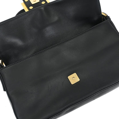 Fendi Baguette Leather Vintage Bag Micro Black