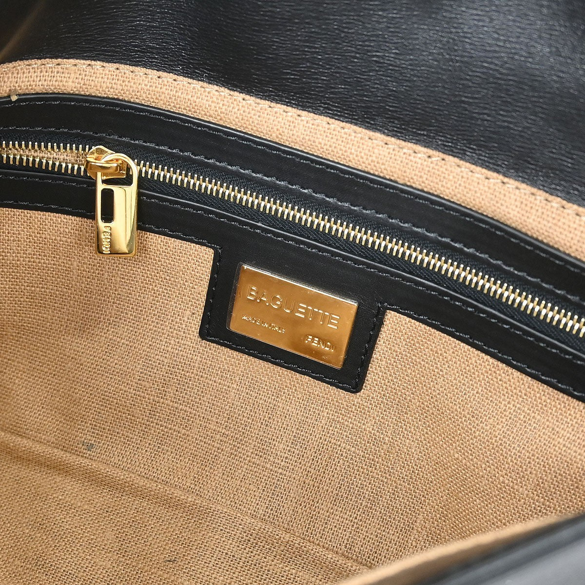 Fendi Baguette Leather Vintage Bag Micro Black