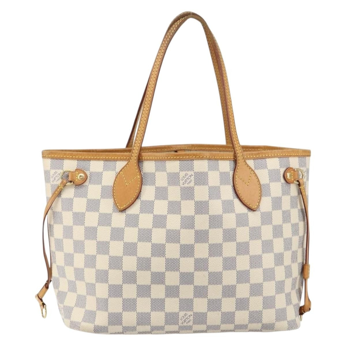 Louis Vuitton Neverfull PM Tote Vintage Bag Damier Beige