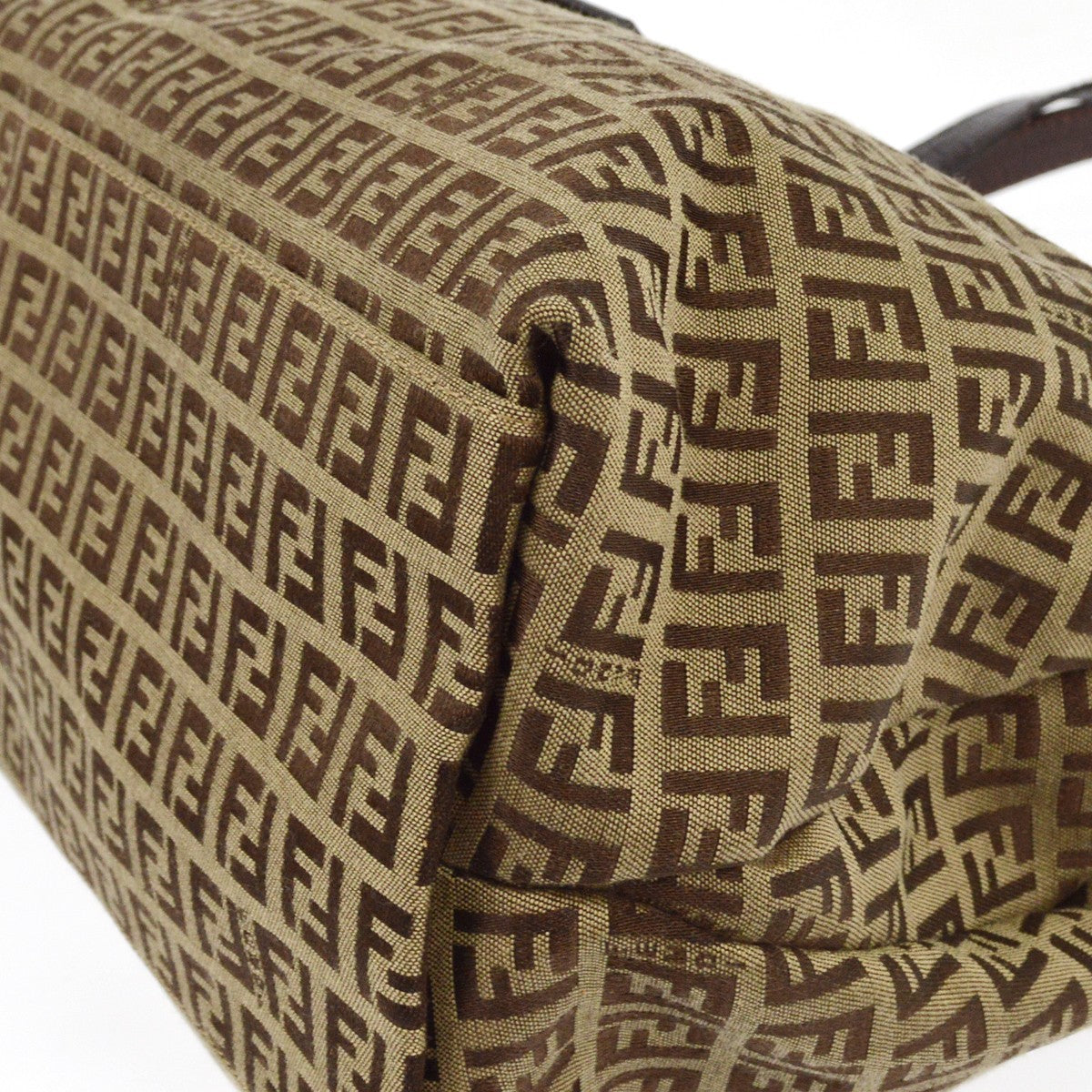 Fendi Zucchino Satchel Vintage Bag Brown