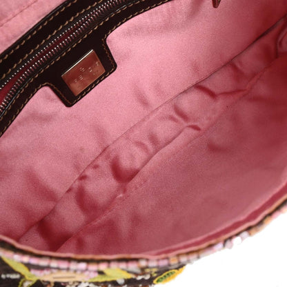 Fendi Baguette Embellished Denim Medium Vintage Bag