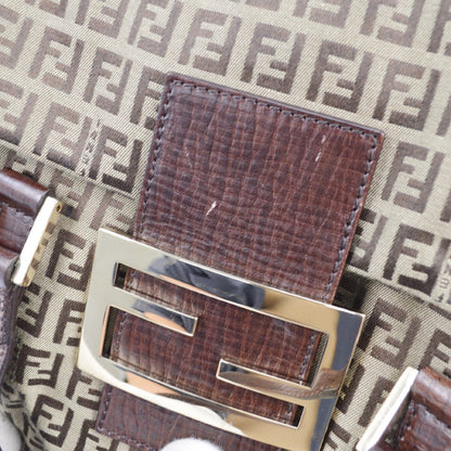 Fendi Zucchino Satchel Vintage Bag Brown
